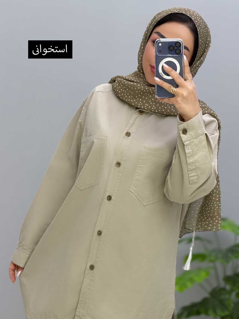 مانتو یقه مردانه لینن حوا کد 1189 — تصویر ۷