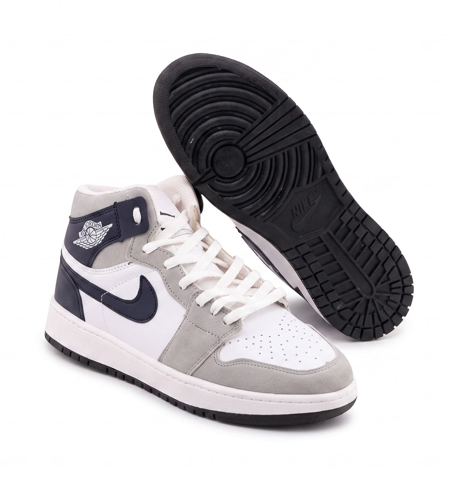 کفش مردانه روزمره چرم مصنوعی سفید طوسی Nike کد 50719 — تصویر ۲