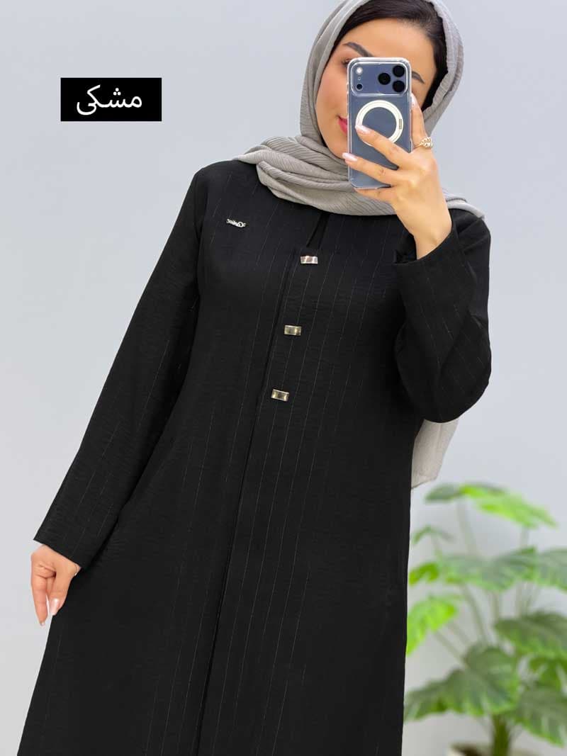 مانتو یقه گرد شانتون آلینا کد82701967 — تصویر ۳
