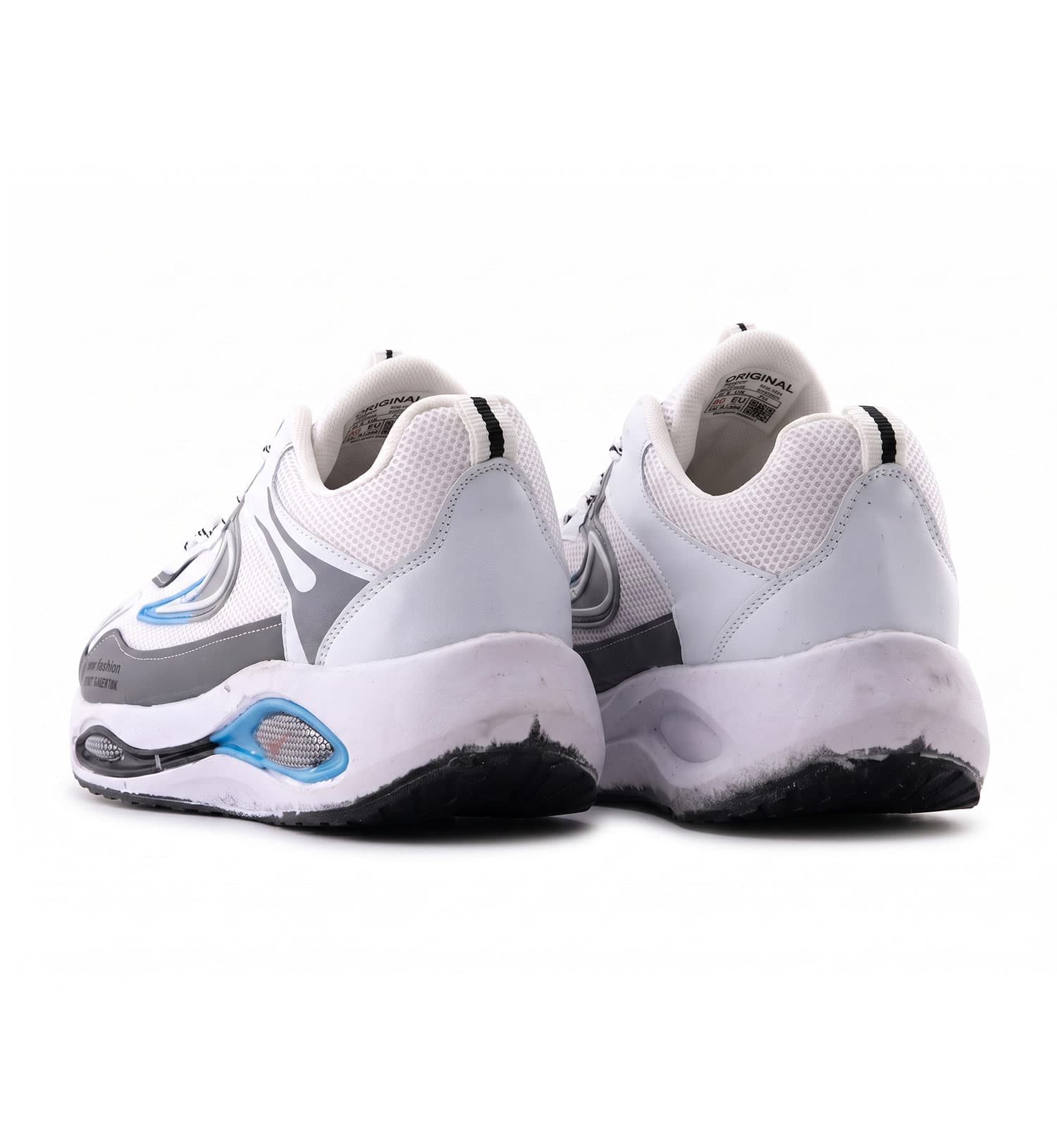 کفش مردانه اسپرت چرم مصنوعی سفید آبی Nike کد 50687 — تصویر ۴
