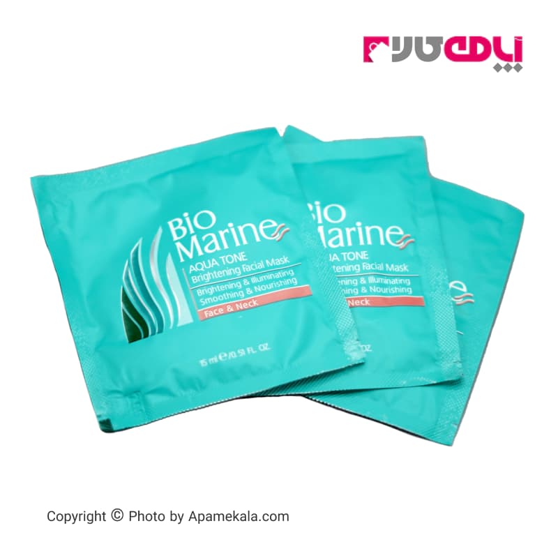 ماسک روشن کننده پوست بایومارین مدل aqua tone بسته 3 عددی — تصویر ۳