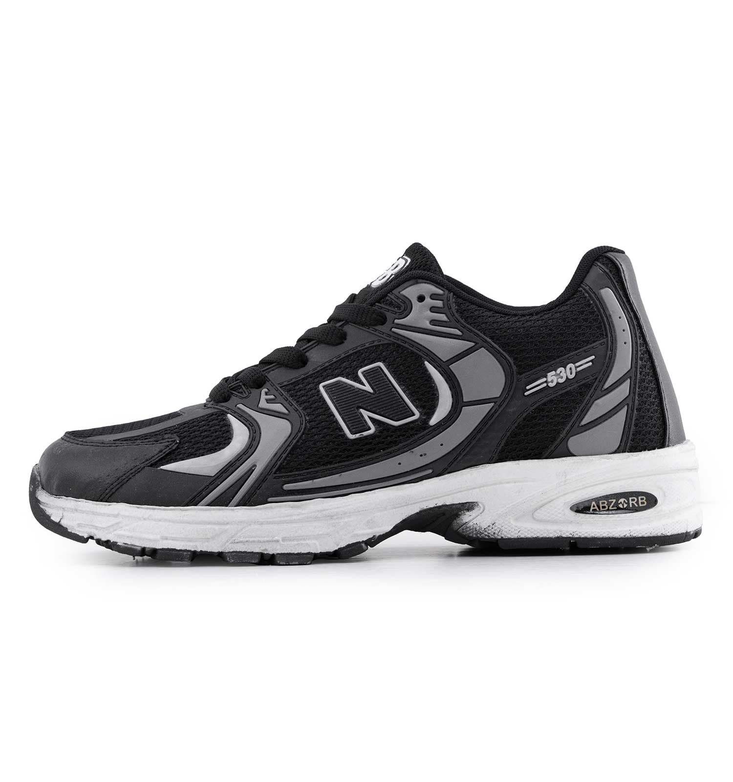 کفش مردانه اسپرت چرم مصنوعی مشکی New Balance کد 50717 — تصویر ۵