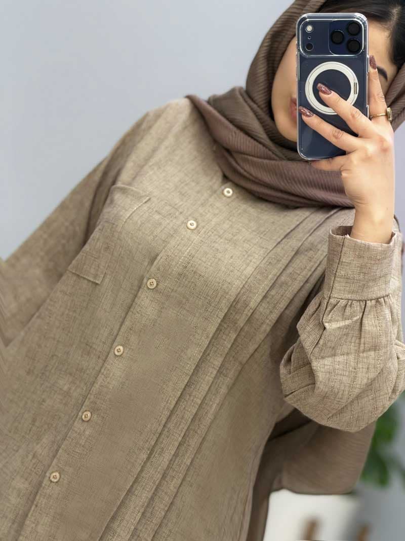 مانتو جلو دکمه شانتون گلارین کد329910 — تصویر ۶