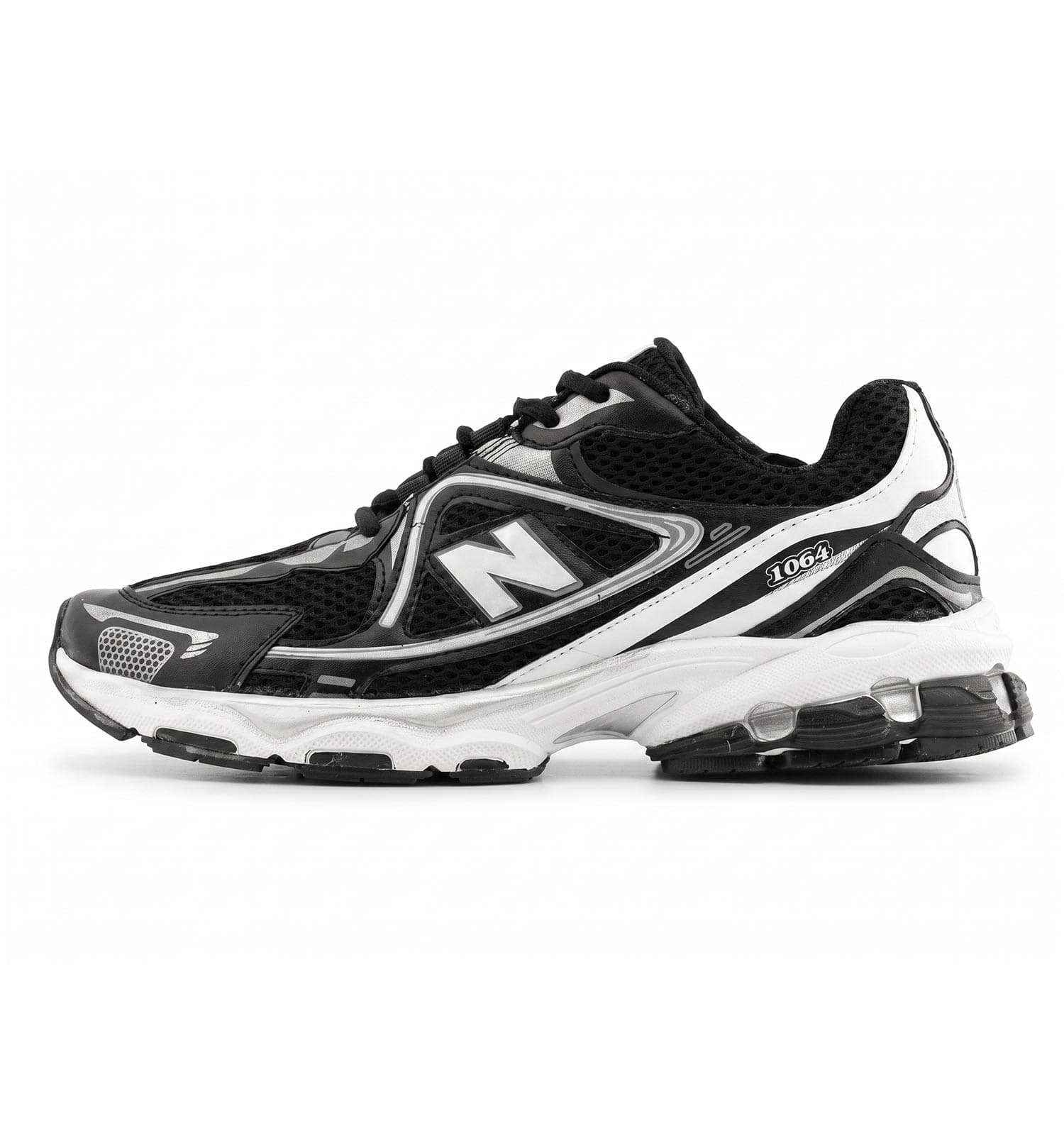 کفش مردانه اسپرت چرم مصنوعی مشکی سفید New Balance کد 50721 — تصویر ۵