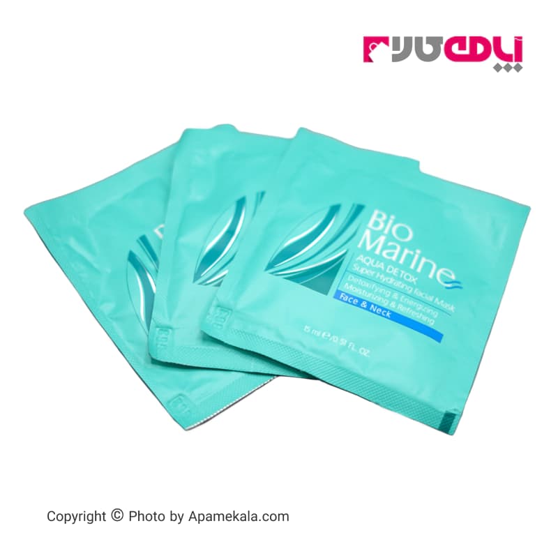 ماسک صورت بایومارین مدل aqua detox حجم 15 میلی لیتر بسته 3 عددی — تصویر ۴