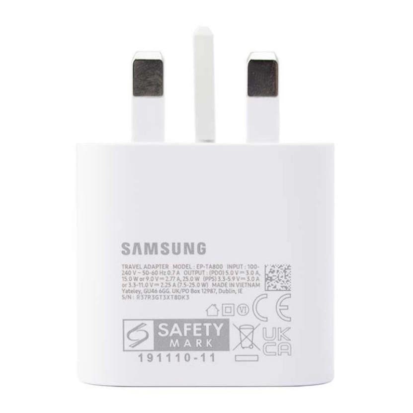 شارژر دیواری اصلی سامسونگ مدل 25W PD USB-C بهمراه کابل تایپ سی — تصویر ۲