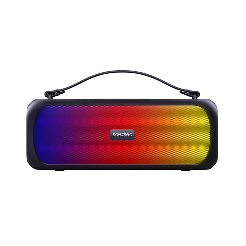 اسپیکر بلوتوثی قابل حمل ساندتک پرودو مدل Soul ا Porodo SOUL Soundtec Basic Speaker with RGB – Black | جی بی جانبی