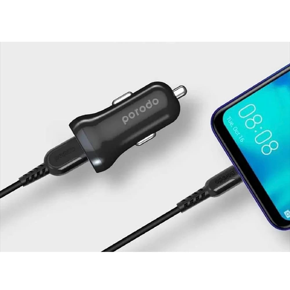 شارژر فندکی خودرو مینی پرودو مدل PD-383-bk