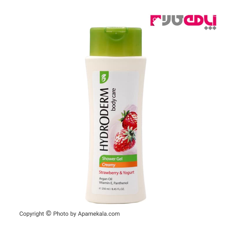 شامپو بدن کرمی هیدرودرم hydroderm با رایحه ماست و توت فرنگی حجم 250 میل