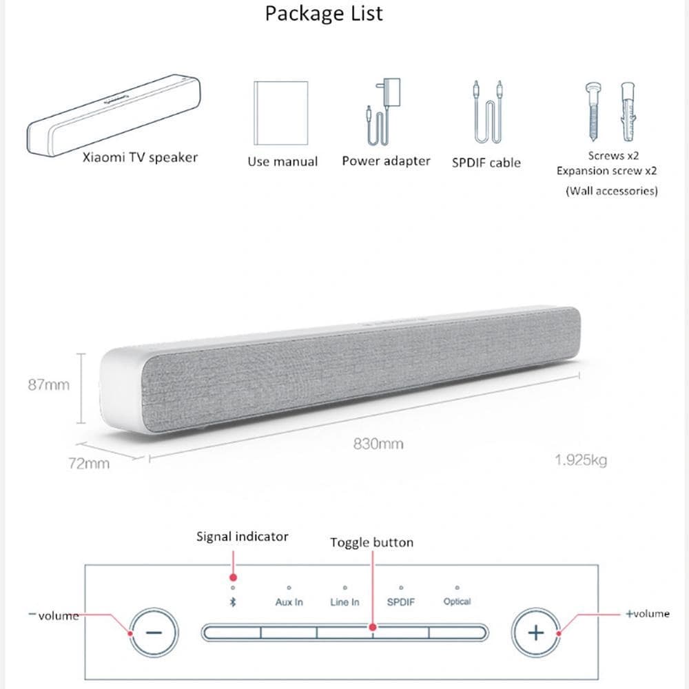 ساندبار و سيستم صوتی خانگی شیائومی مدل Mi TV AUDIO Speaker Soundbar MDZ27DA — تصویر ۳
