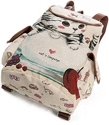 کوله پشتی سه بعدی با طرح گربه COOLBABY Leisure 3D Canvas Backpack Cute Cat — تصویر ۵