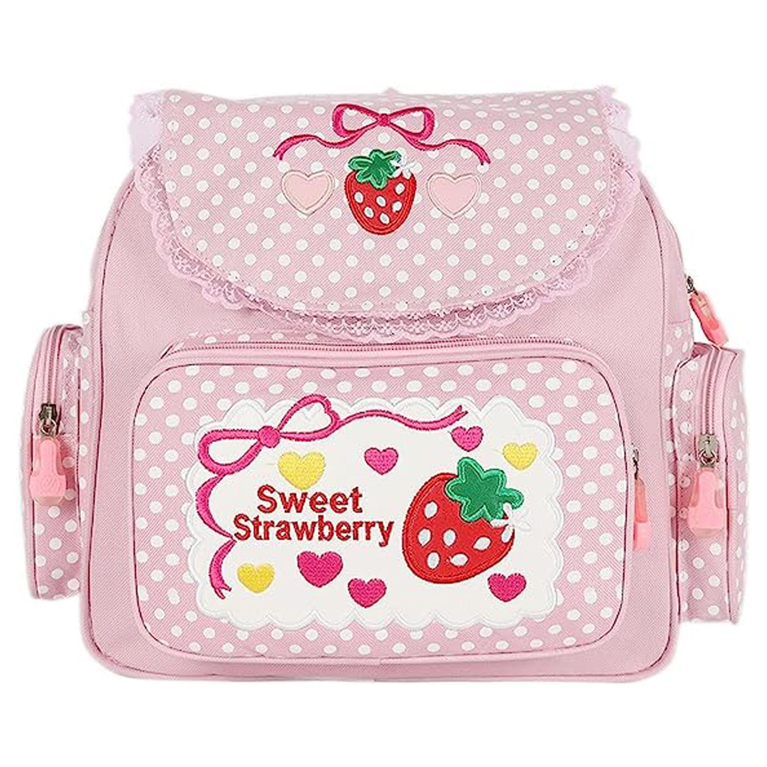 کوله پشتی طرح توت فرنگی Aobiono Kawaii Strawberry Backpack Mini Cute Anime Aesthetic
