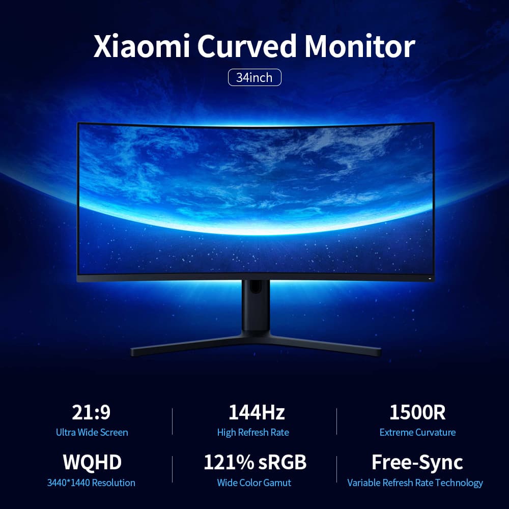 مانیتور منحنی گیمینگ شیائومی مدل Mi Curved Gaming Monitor 34 inch — تصویر ۵