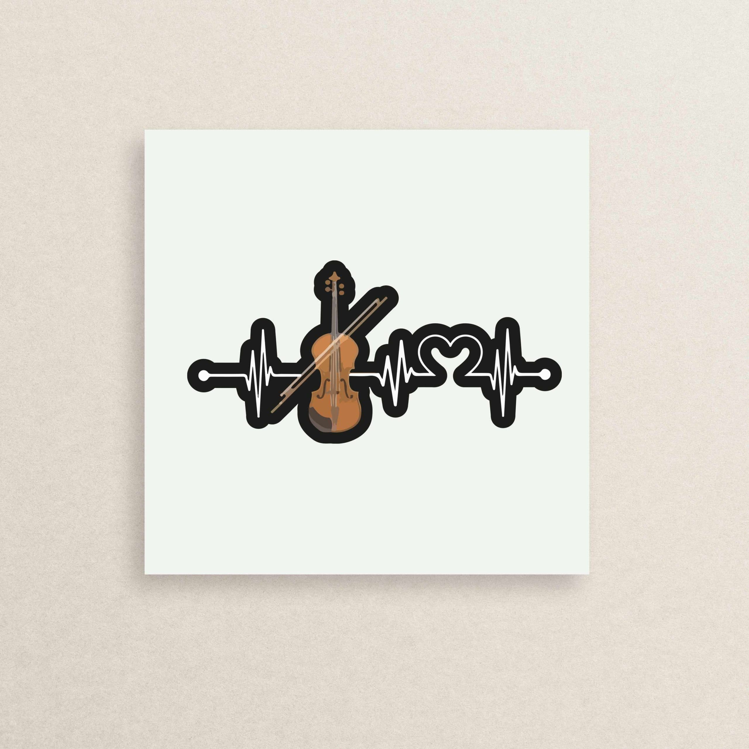 استیکر ساز موسیقی ویولن 13 | Music Violin Sticker 13
