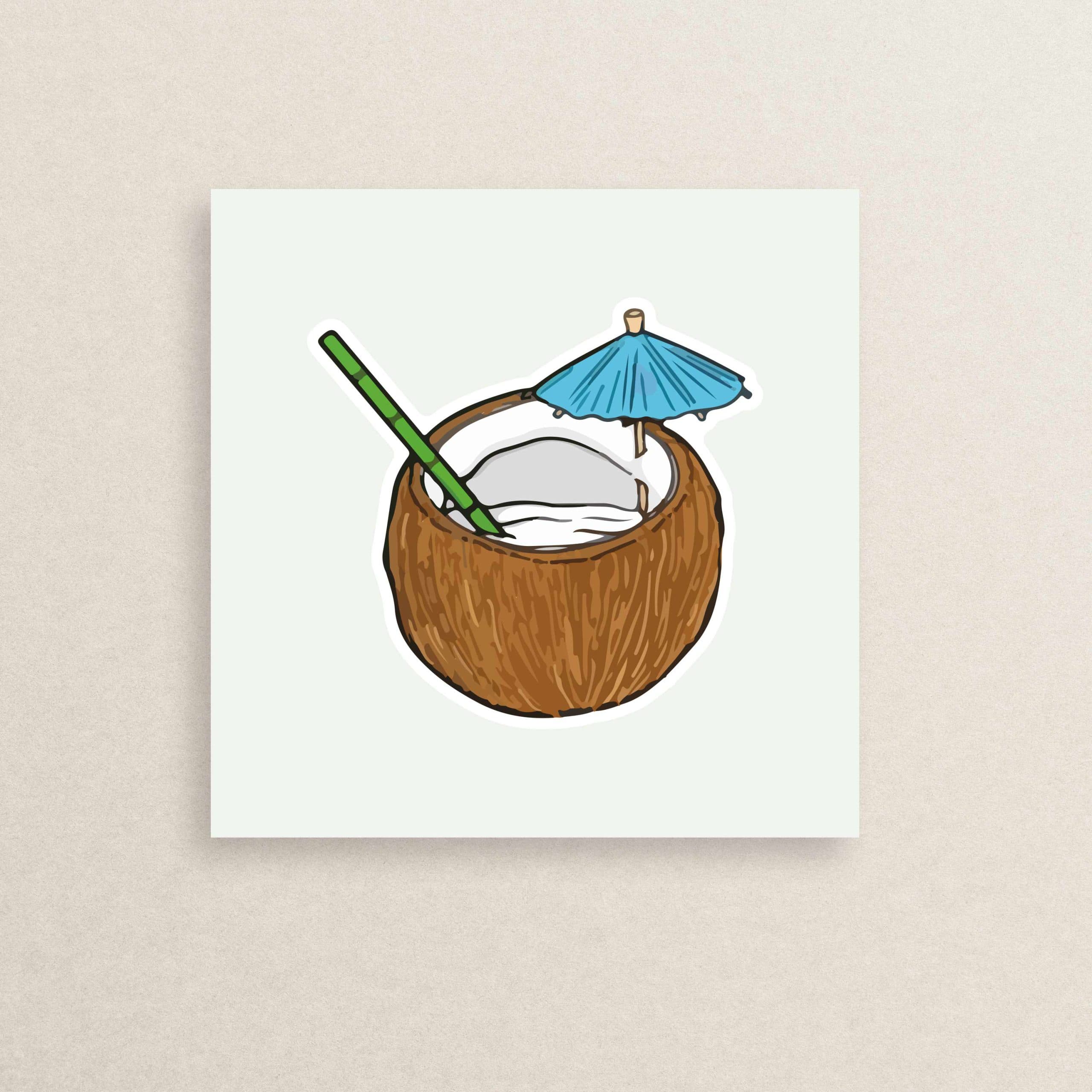 استیکر خوش مزه – نارگیل 11 | Snack – coconut sticker 11