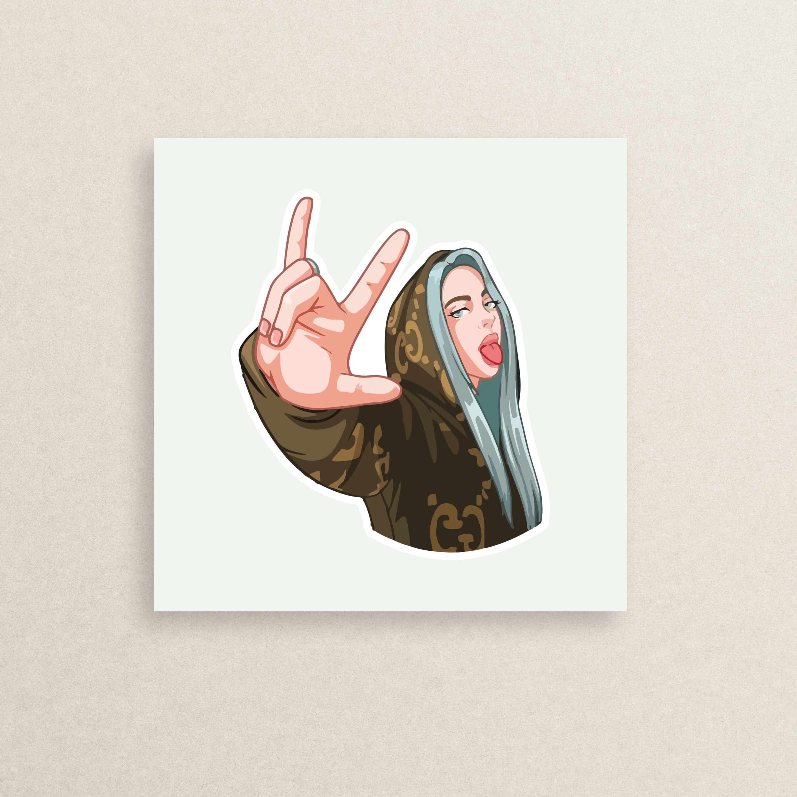استیکر بیلی آیلیش 09 | Billie Eilish sticker 09