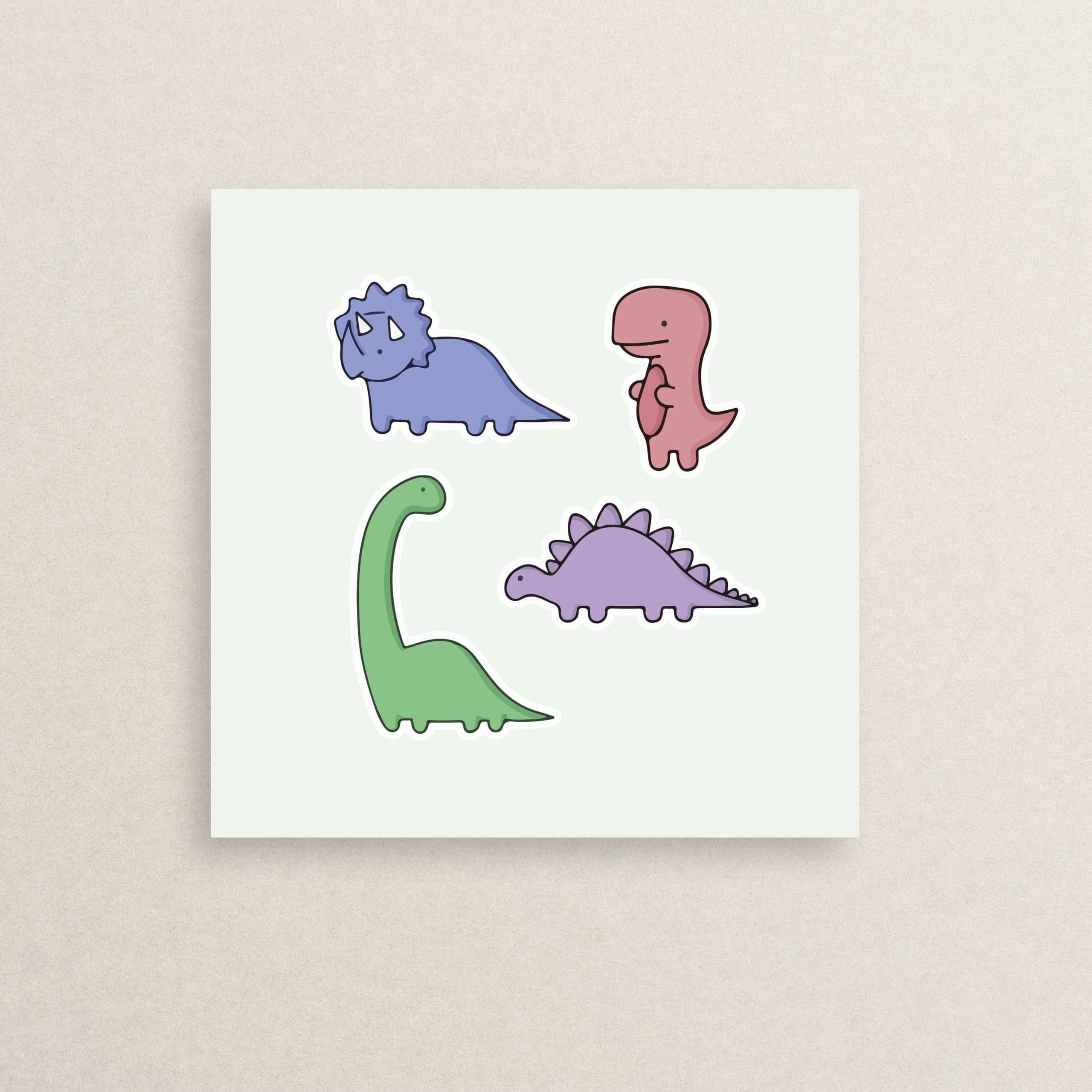 پک استیکر 3 تایی دایناسور گوگولی 37 | Cute dinosaur Sticker pack 37
