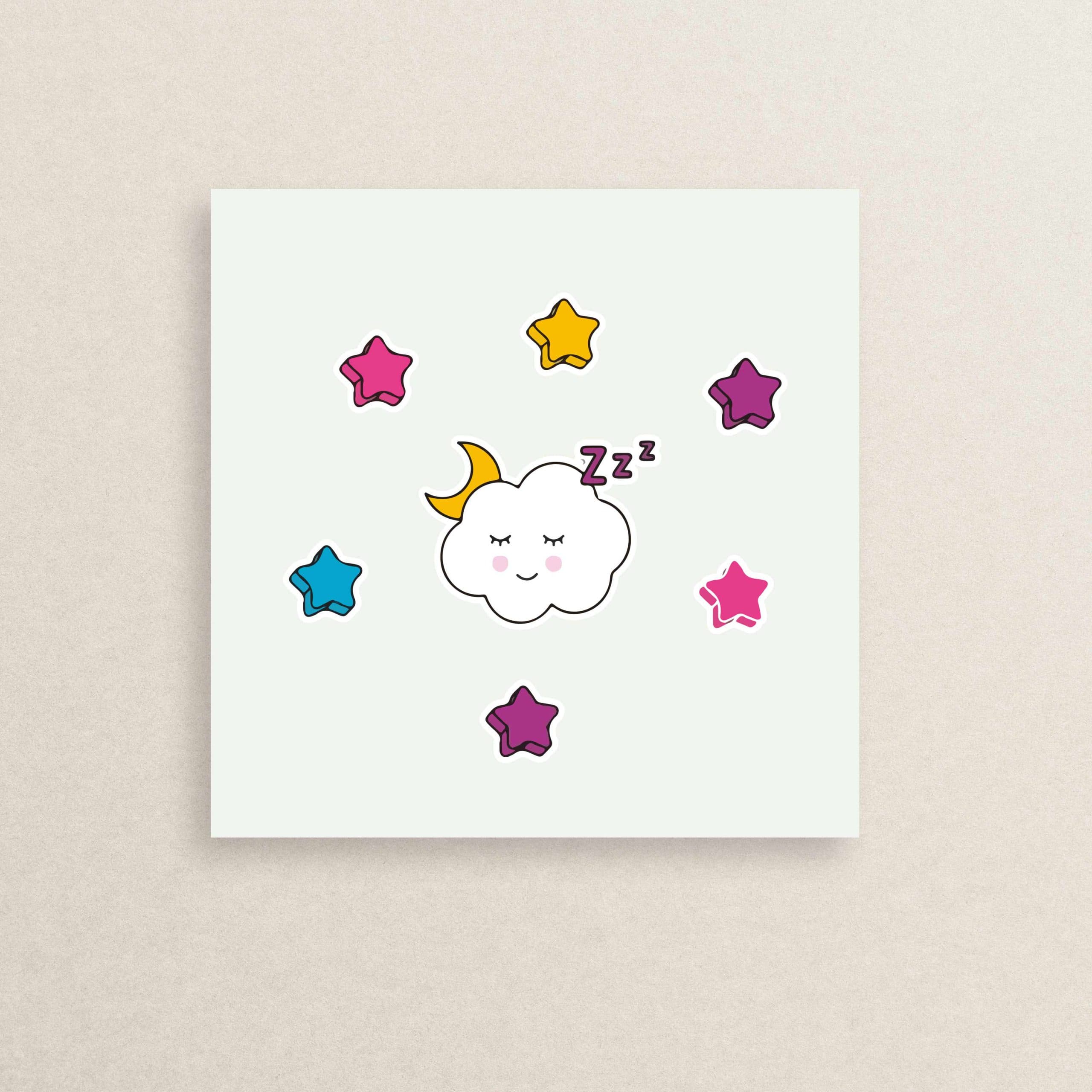 پک میکرو استیکر 9 تایی ابر 33 | Cloud micro Sticker pack 33