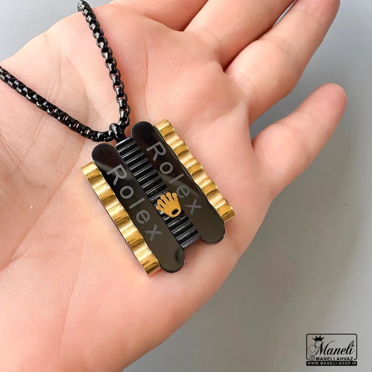 گردنبند مردانه رولکس مشکی 14031256 — تصویر ۲
