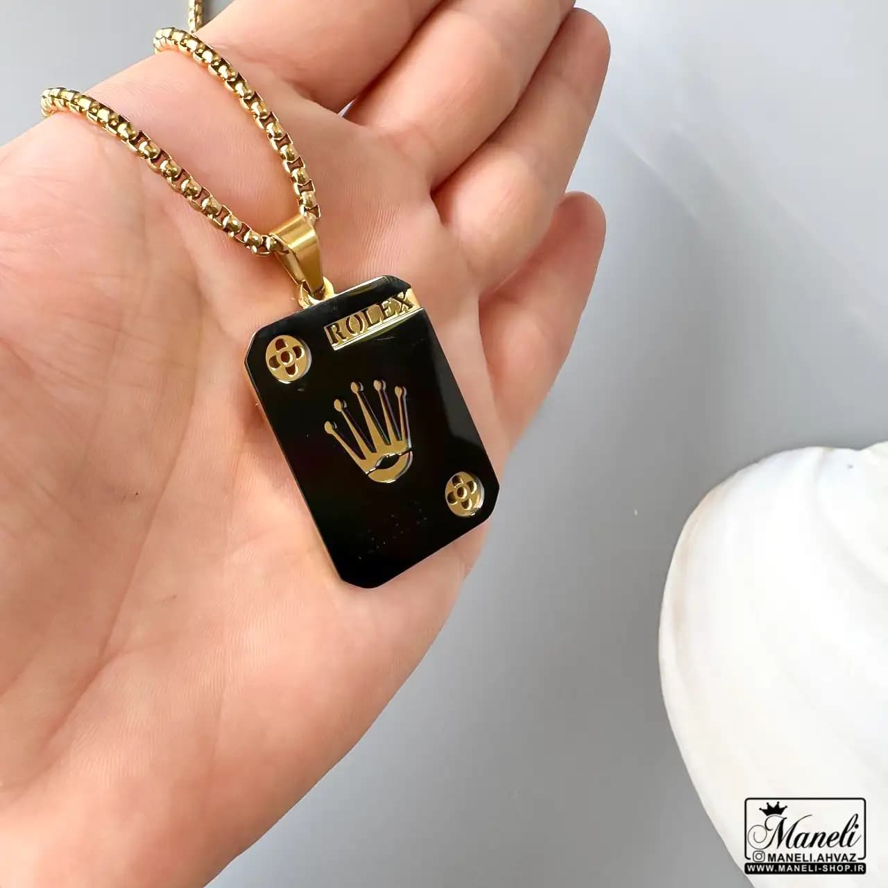 گردنبند مردانه رولکس مشکی 14031255 — تصویر ۲