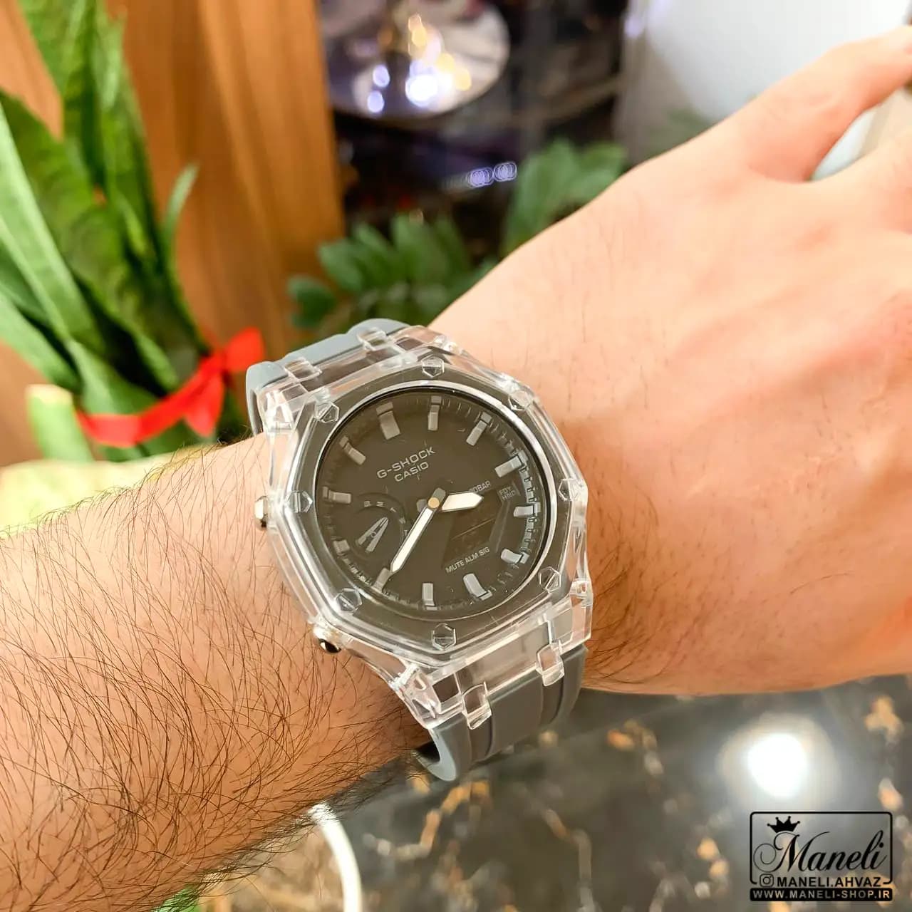 ساعت جی شاک قاب شیشه ای با بند طوسی | کپی 14031239 — تصویر ۲