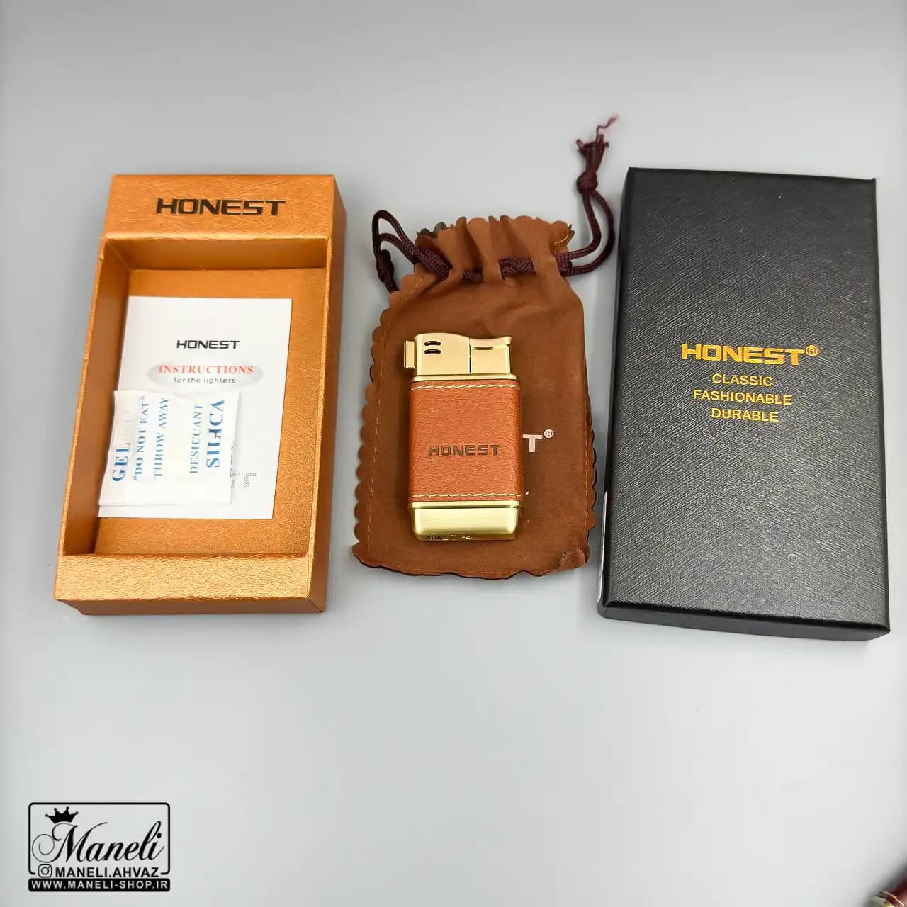فندک پیپ honest روکش چرم 14031230 — تصویر ۴