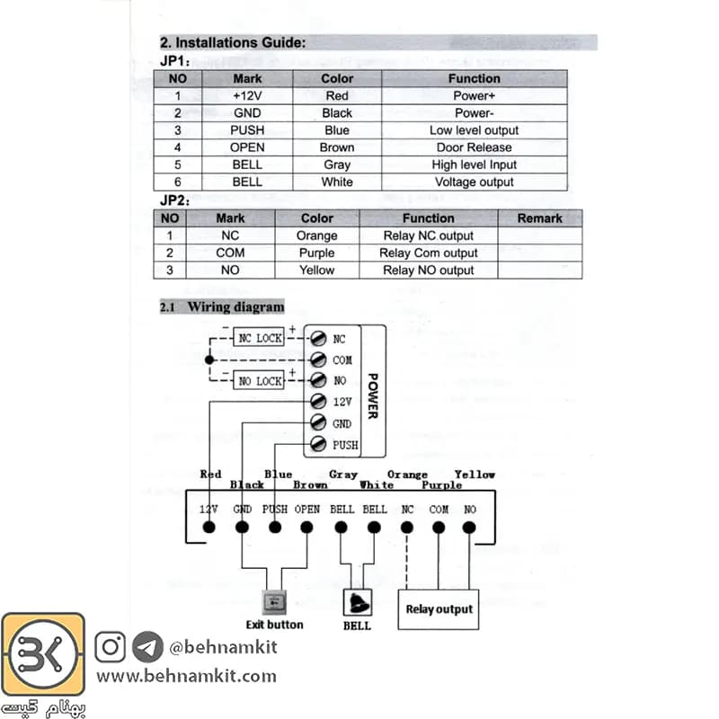 دستگاه اکسس کنترل RFID 125KHZ مدل RFID-A4 — تصویر ۵