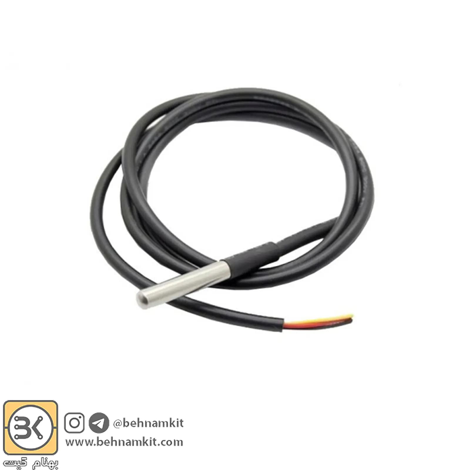 سنسور حرارتي DS18b20 سيم دار با پوشش استيل ضد آب