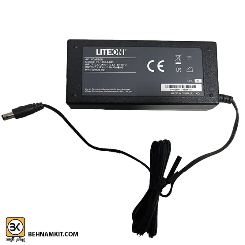 آداپتور سوئیچینگ DC 12V 2.5A برند LITE-ON PE-1300-9AR3