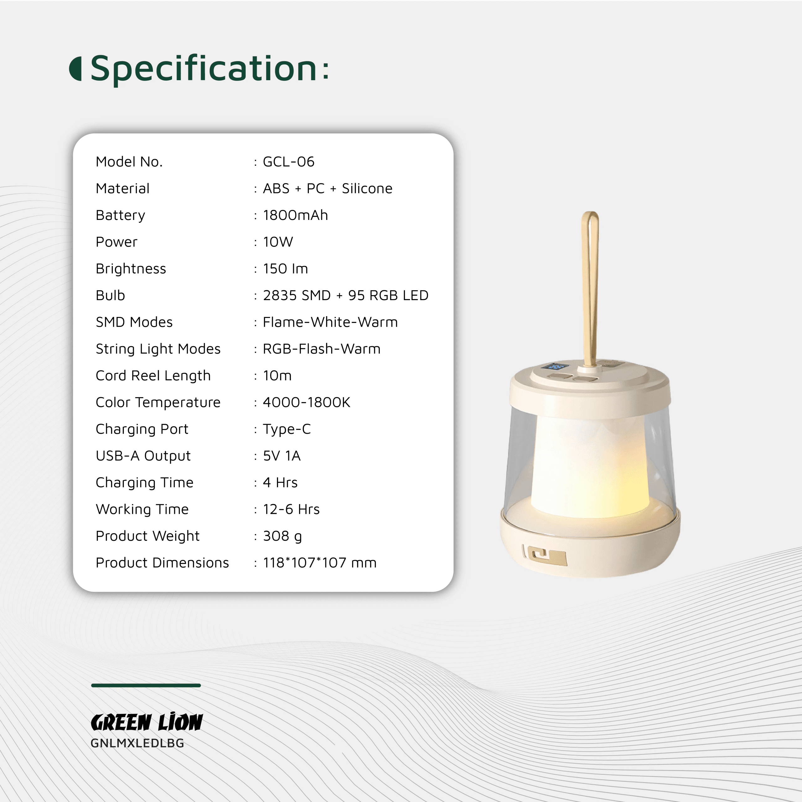 چراغ و ریسه ۱۰ متری گرین لاین مدل Lumex با نور RGB و باتری داخلی — تصویر ۶