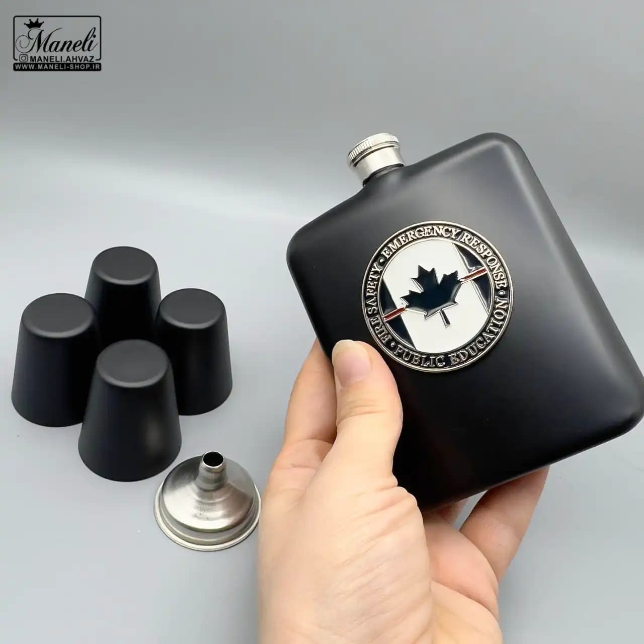 فلاسک و شات استیل مشکی مات ظرفیت 8oz | جعبه دار 14031102 — تصویر ۳