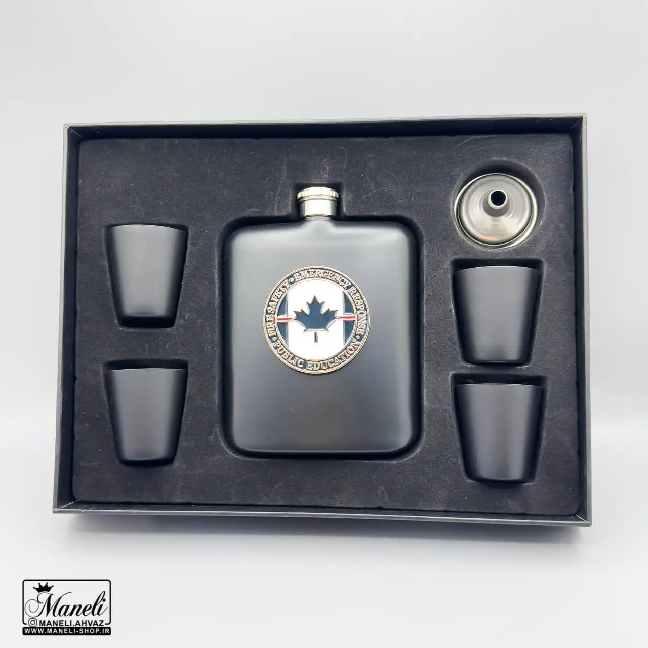 فلاسک و شات استیل مشکی مات ظرفیت 8oz | جعبه دار 14031102 — تصویر ۲