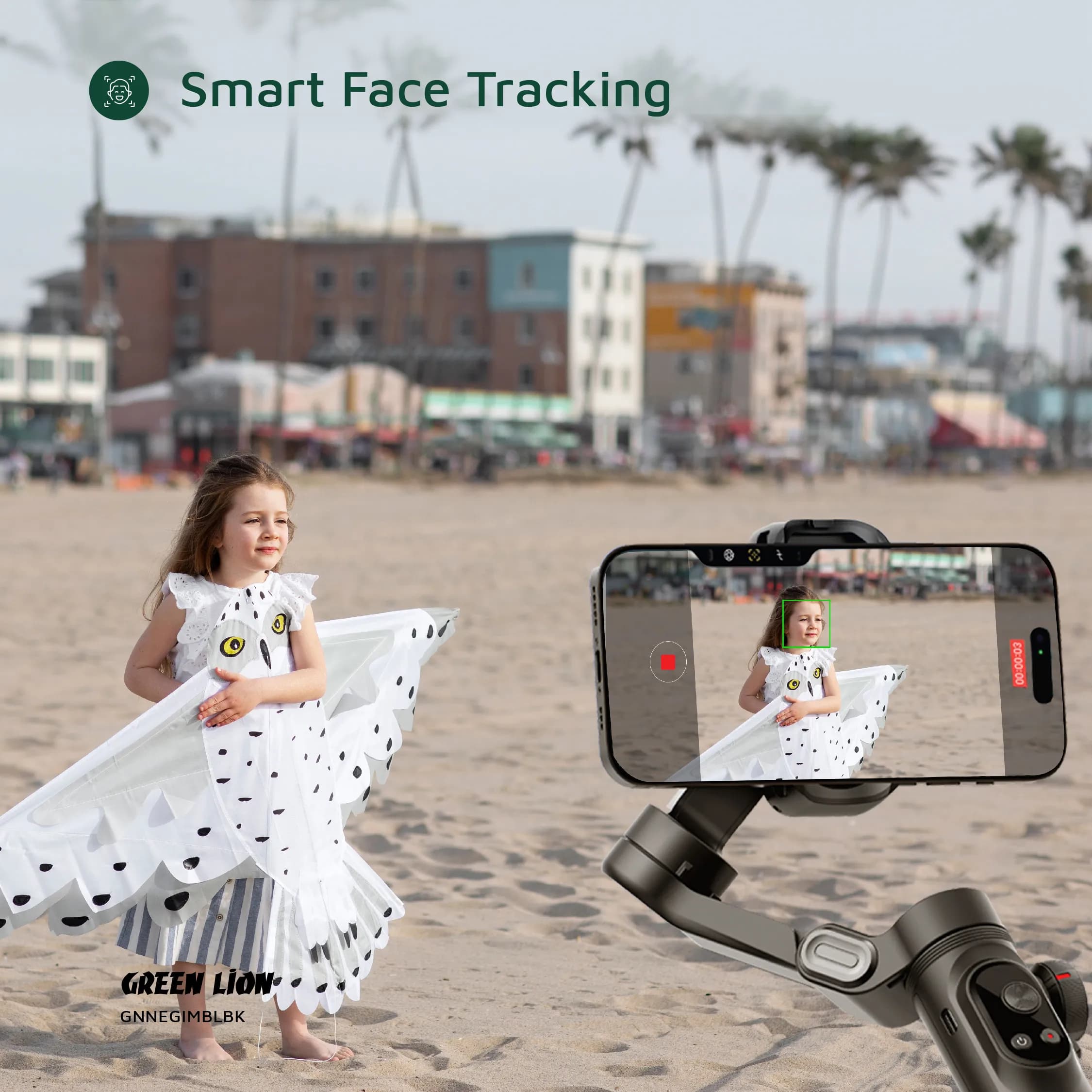 گیمبال هوشمند New York مدل Smart Face Tracking گرین لاین — تصویر ۳