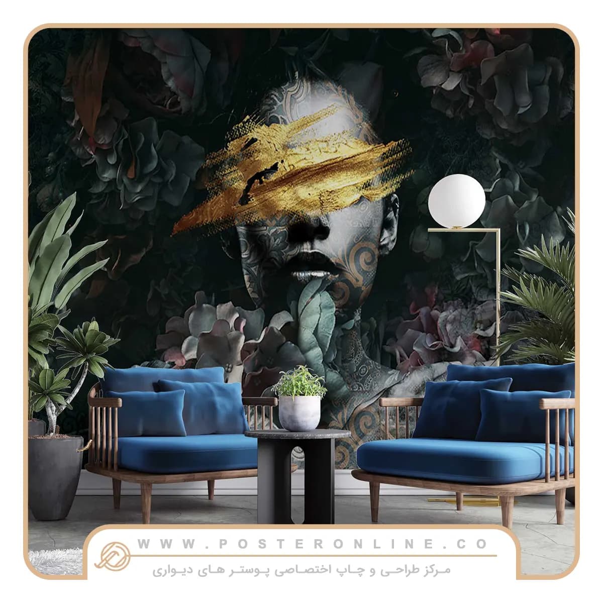 پوستر دیواری لاکچری چهره زن mt-83728