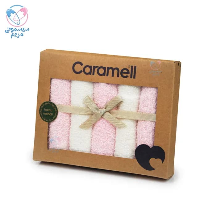 دستمال دست و صورت حوله ای 5 عددی کارامل 9605 Caramell