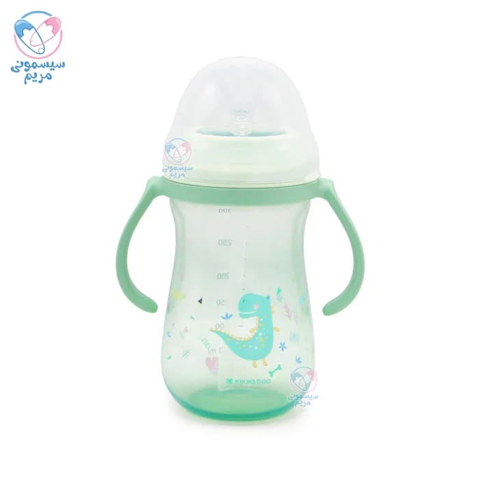 لیوان دسته دار و نی دار 300 میل Dino کیکابو Kikkaboo