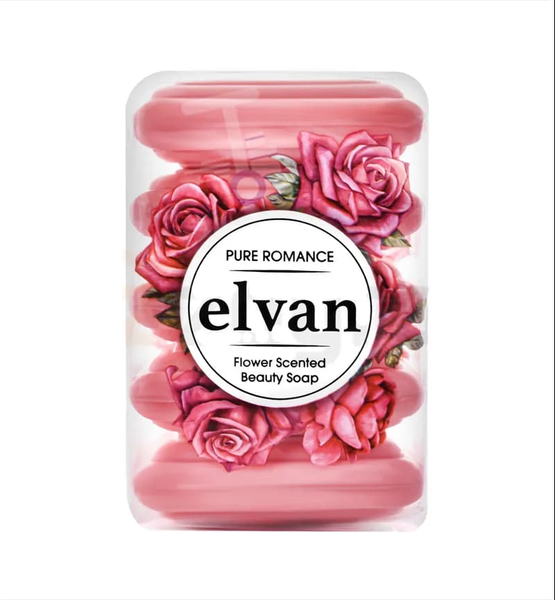 صابون الوان Elvan رنگ صورتی مدل Pure Romance