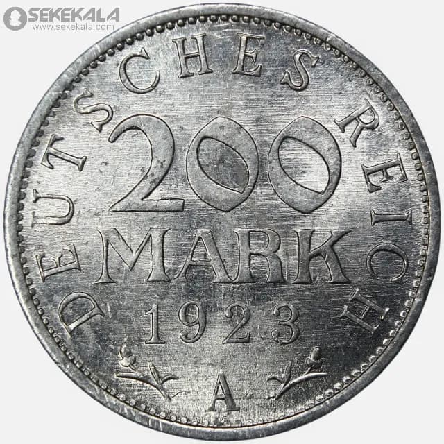 سکه 200 مارک کمیاب آلمان 1923 A (جمهوری وایمار)(UNC)
