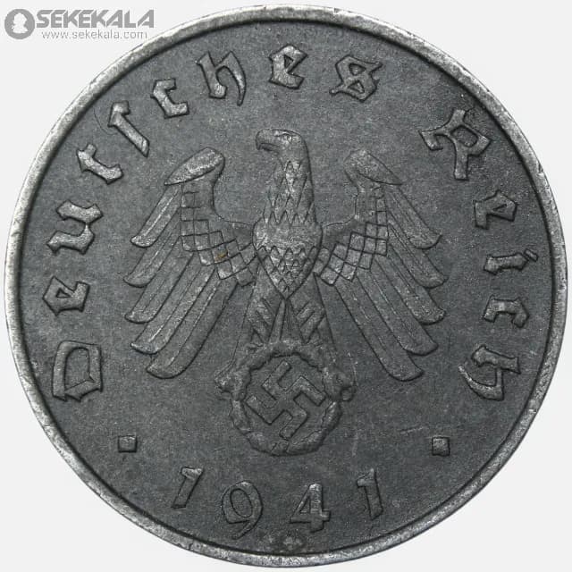 سکه 10 رایش فنیگ کمیاب آلمان نازی 1941 A