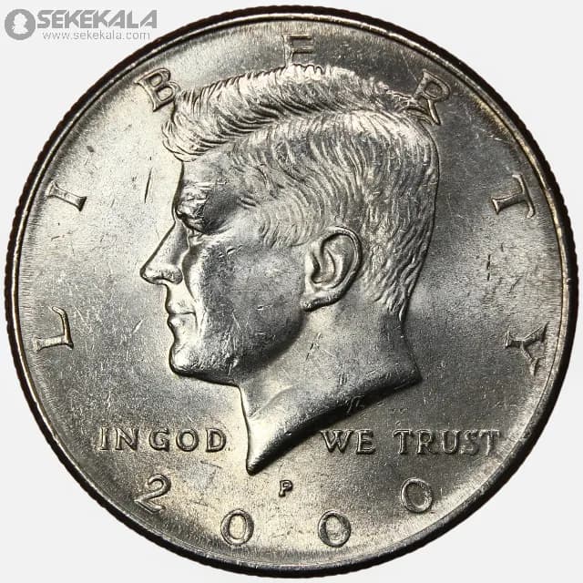 سکه نیم دلار (جان اف کندی) آمریکا 2000 P (+AU)