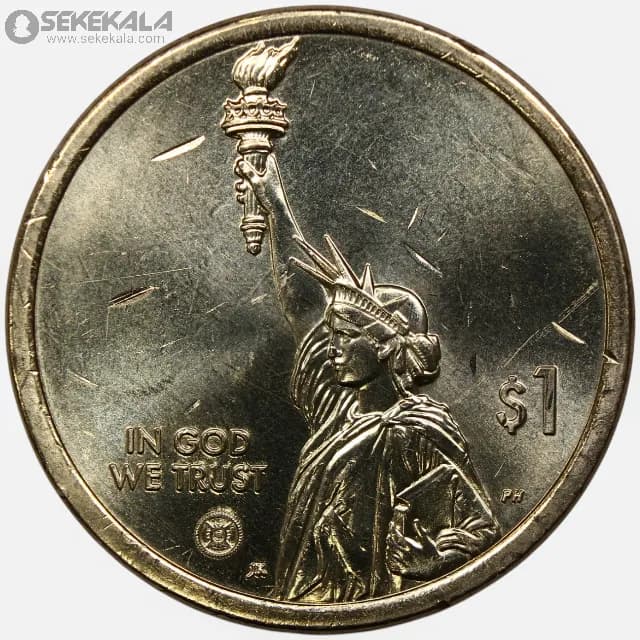 سکه 1 دلار یادبودی آمریکا 2024 (MAINE)(UNC) — تصویر ۲