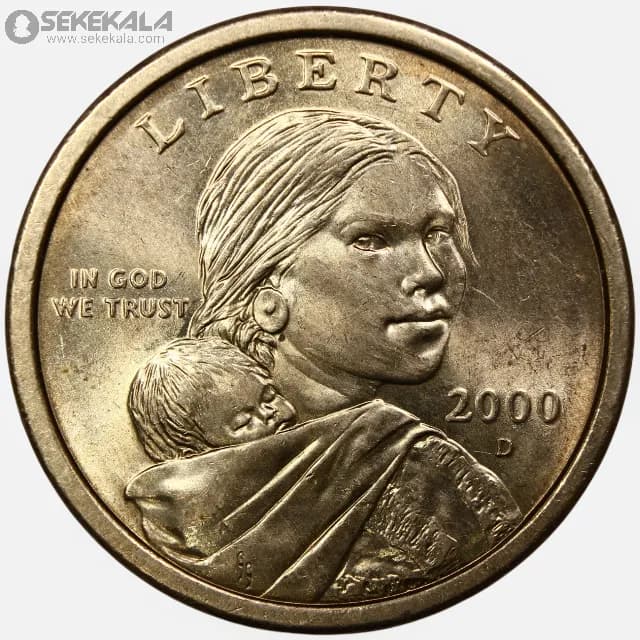 سکه 1 دلار آمریکا 2000 D (ساکاگاوا)(UNC)