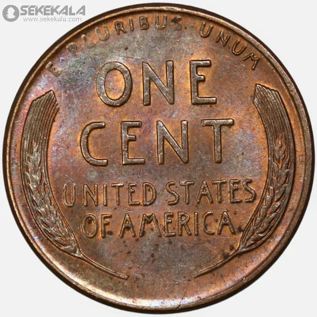 سکه 1 سنت قدیمی لینکلن آمریکا 1958 D (کیفیت UNC) — تصویر ۲