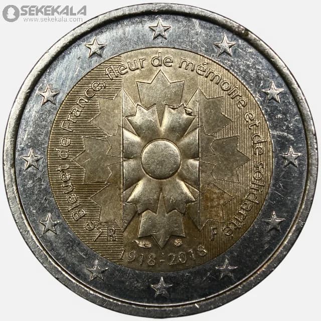 سکه 2 یورو یادبودی فرانسه 2018 (AU)