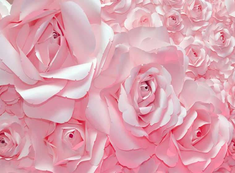 پوستر دیواری سه بعدی رز صورتی کد 3D-058 — تصویر ۲