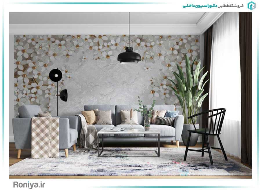 پوستر دیواری سه بعدی گل نیلوفر کد 3DF-056 — تصویر ۴