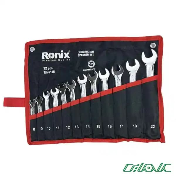مجموعه 12 عددی آچار تخت و رینگی رونیکس مدل RH-2158