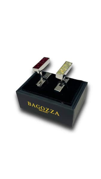 دکمه سر آستین BAGOZZA طرح مستطیل WB64 — تصویر ۲