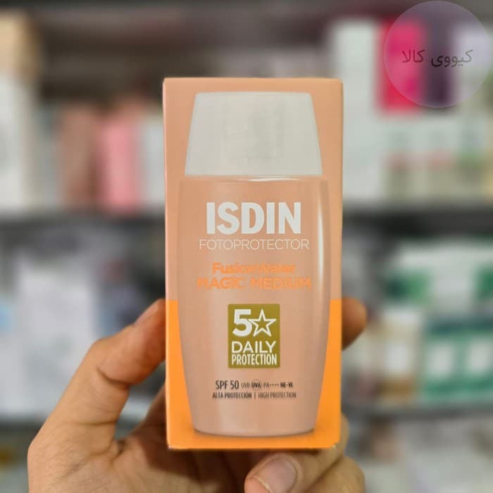 ضد آفتاب ایزدین Isdin فیوژن واتر رنگی مدل مدیوم Medium [پکیج جدید] — تصویر ۲