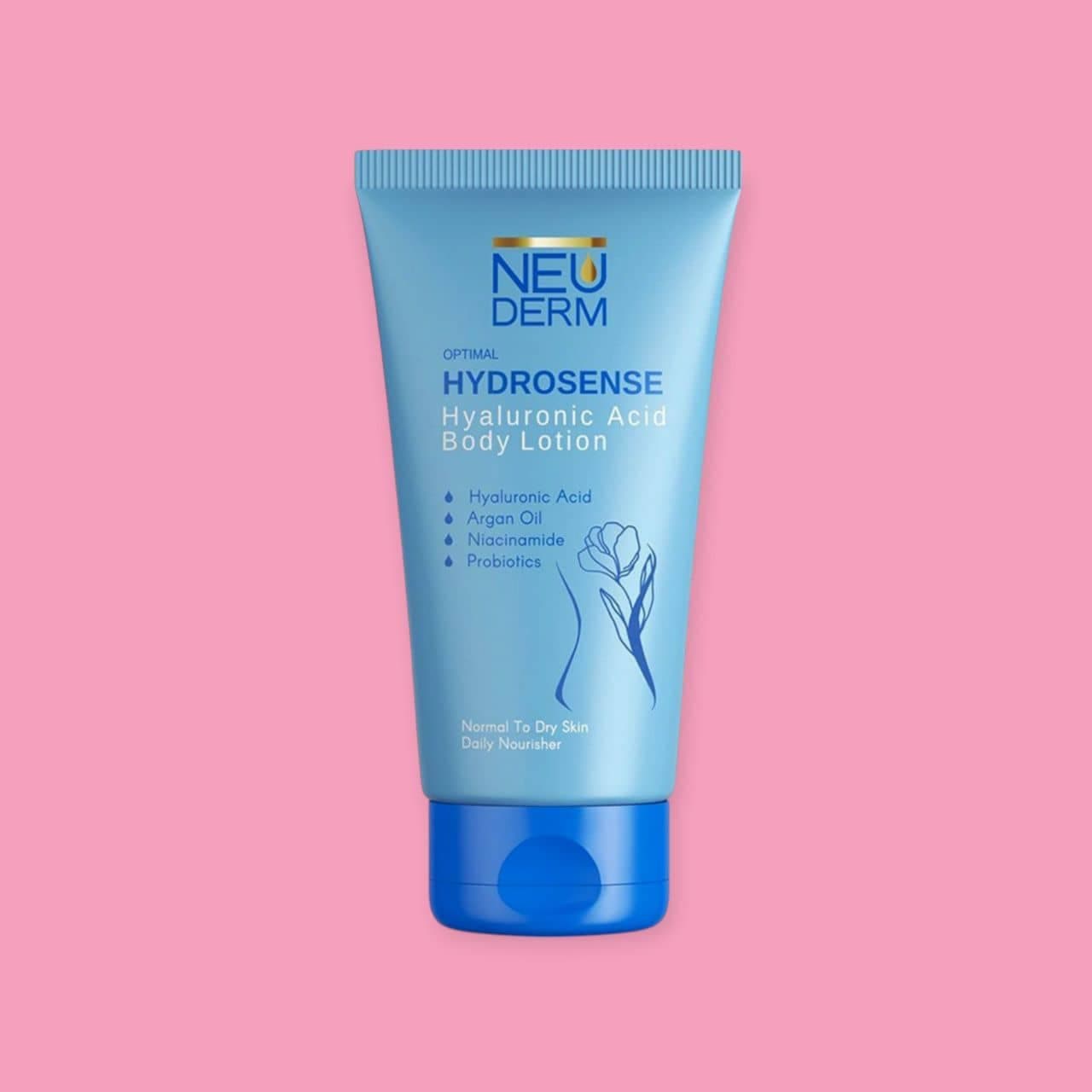 لوسیون بدن هیالورونیک هیدروسنس نئودرم NEUDERM مدل Hydrosense حجم 150 میل — تصویر ۲